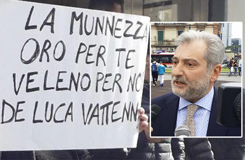 Rifiuti contro De Luca ad Aversa Rifiuti contro De Luca ad Aversa
