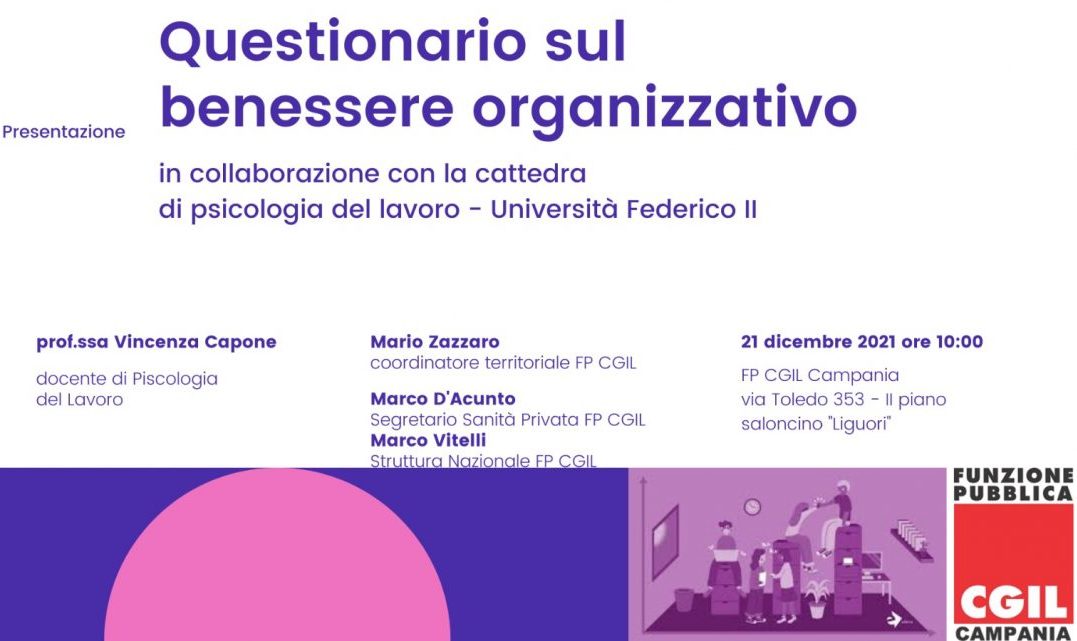 Fp Cgil, "Questionario Sul Benessere Organizzativo" - TuttoSanità